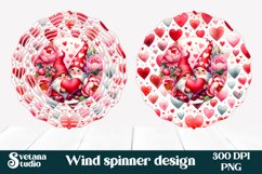 Valentines gnome peony wind spinner sublimation PNG Product Image 1