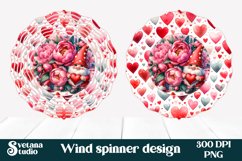 Valentines gnome peony wind spinner sublimation PNG design Product Image 1