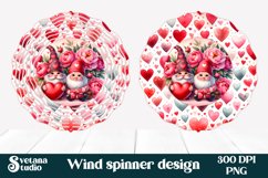 Valentines gnome peony wind spinner sublimation design Product Image 1