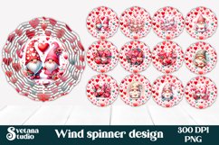 Valentines gnome hearts wind spinner sublimation bundle Product Image 1
