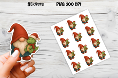 Cute Christmas gnome sticker | Printable winter gnome PNG Product Image 1