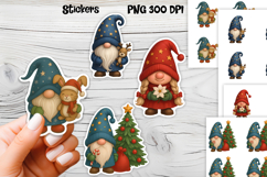 Cute Christmas gnome sticker | Printable winter gnome PNG Product Image 1