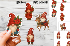Cute Christmas gnome sticker | Printable winter gnome PNG Product Image 1