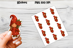 Cute Christmas gnome sticker | Printable winter gnome PNG Product Image 1