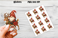 Cute Christmas gnome sticker | Printable winter gnome PNG Product Image 1