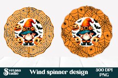 Halloween wind spinner sublimation | Halloween gnome PNG Product Image 1