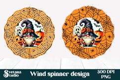 Halloween wind spinner sublimation | Halloween gnome PNG Product Image 1