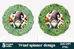 Halloween wind spinner sublimation | Halloween gnome PNG Product Image 1