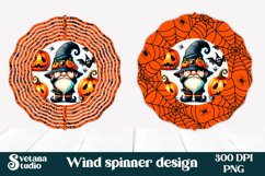 Halloween wind spinner sublimation | Halloween gnome PNG Product Image 1