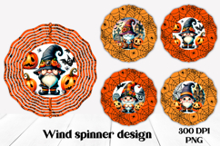 Halloween wind spinner sublimation | Halloween gnome PNG Product Image 1