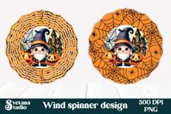 Halloween wind spinner sublimation | Halloween gnome PNG Product Image 1