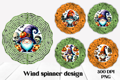 Halloween wind spinner sublimation | Halloween gnome PNG Product Image 1