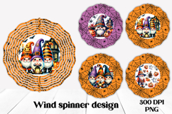 Halloween wind spinner sublimation | Halloween gnome PNG Product Image 1