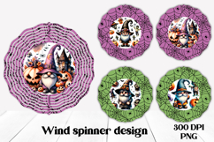 Halloween wind spinner sublimation | Halloween gnome PNG Product Image 1