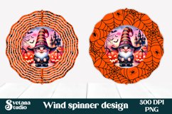 Halloween wind spinner sublimation | Halloween gnome PNG Product Image 1