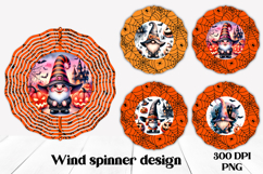 Halloween wind spinner sublimation | Halloween gnome PNG Product Image 1