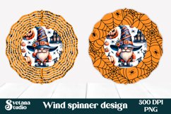 Halloween wind spinner sublimation | Halloween gnome PNG Product Image 1