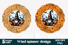 Halloween wind spinner sublimation | Halloween gnome PNG Product Image 1