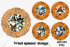 Halloween wind spinner sublimation | Halloween gnome PNG Product Image 1