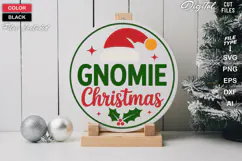 Gnomie Christmas SVG | Christmas Round Sign SVG | Xmas SVG Product Image 1