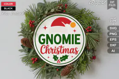 Gnomie Christmas SVG | Christmas Round Sign SVG | Xmas SVG Product Image 2