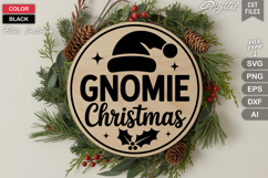 Gnomie Christmas SVG | Christmas Round Sign SVG | Xmas SVG Product Image 3