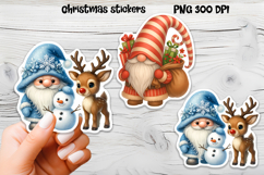 Cute Christmas gnome sticker | Printable winter gnome PNG Product Image 1