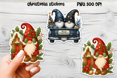 Cute Christmas gnome sticker | Printable winter gnome PNG Product Image 1