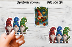 Cute Christmas gnome sticker | Printable winter gnome PNG Product Image 1