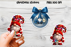 Cute Christmas gnome sticker | Printable winter gnome PNG Product Image 1