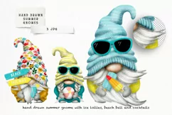 Summer Beach Gnomes| Gnome Clipart PNG Product Image 3