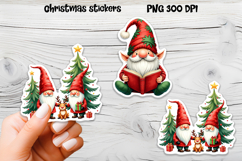 Cute Christmas gnome stickers | Printable Christmas sticker Product Image 1