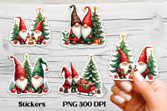 Cute Christmas gnome stickers | Printable Christmas sticker Product Image 1