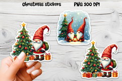 Cute Christmas gnome stickers | Printable Christmas sticker Product Image 1