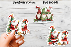 Cute Christmas gnome stickers | Printable Christmas sticker Product Image 1