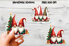 Cute Christmas gnome stickers | Printable Christmas sticker Product Image 1
