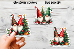 Cute Christmas gnome stickers | Printable Christmas sticker Product Image 1