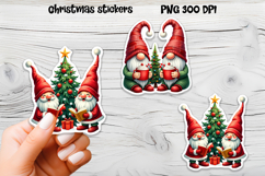 Cute Christmas gnome stickers | Printable Christmas sticker Product Image 1