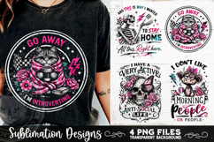 Antisocial Sarcastic PNG Funny Sublimation 4 Designs Product Image 3