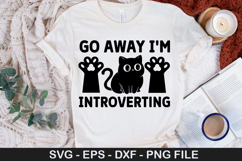 Go Away I m Introverting SVG - Funny Cat Design Product Image 1