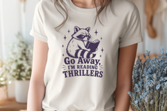 Go Away Im Reading Thrillers SVG PNG, Raccoon Book Lover Product Image 2