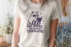 Go Away Im Reading Thrillers SVG PNG, Raccoon Book Lover Product Image 2