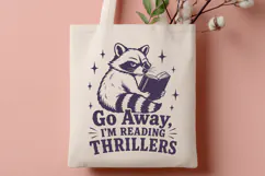 Go Away Im Reading Thrillers SVG PNG, Raccoon Book Lover Product Image 3
