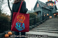 Go Jump In The Sea Design PNG File