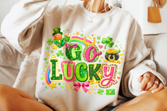 St Patrick's Day Go Lucky PNG, Irish PNG, Lucky Day PNG Product Image 5