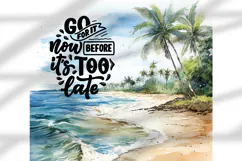 beach, tropical island, ocean, sea, palm trees, tropical paradise, vacation, travel, tourism, summer, tropical beach, exotic destination, island, waves, resort, watercolor illustration, digital art
