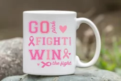 Go Pink Fight Cancer SVG, Breast Cancer SVG Design Product Image 2