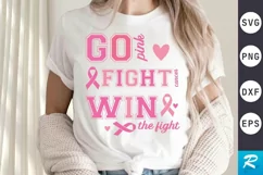 Go Pink Fight Cancer SVG, Breast Cancer SVG Design Product Image 1