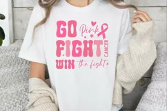 Go Pink Fight Cancer Win The Fight SVG , Breast Cancer SVG Product Image 3