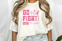 Go Pink Fight Cancer Win The Fight SVG , Breast Cancer SVG Product Image 2